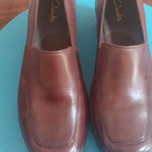 Clarks Woman's Brown Leather Loafers